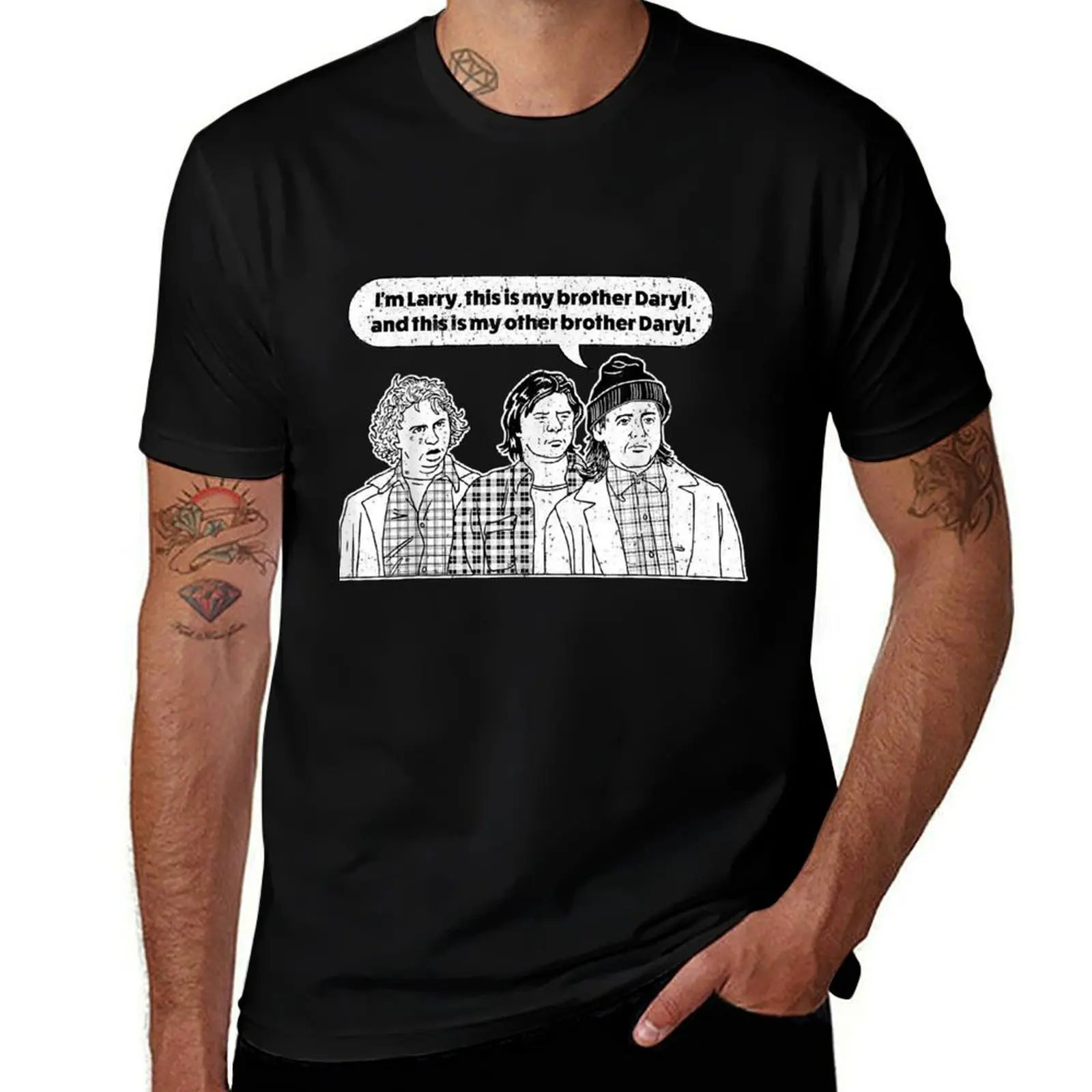 Vintage larry daryl daryl newhart T-Shirt man t shirts high quality luxury brand T-Shirt