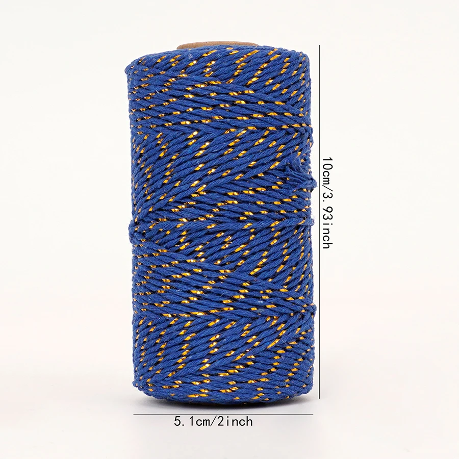 الذهب لامع 2 مللي متر خيط القطن 100 متر الطبيعية لتقوم بها بنفسك سلسلة ل Zongzi ربط كراب ملزمة الحرفية ديكور تغليف الهدايا