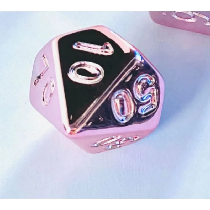 7Pcs Rainbow Electroplating Metal Dice Set Gold Silver Matte Finish for DND Role Playing Game, Replacement Accessory