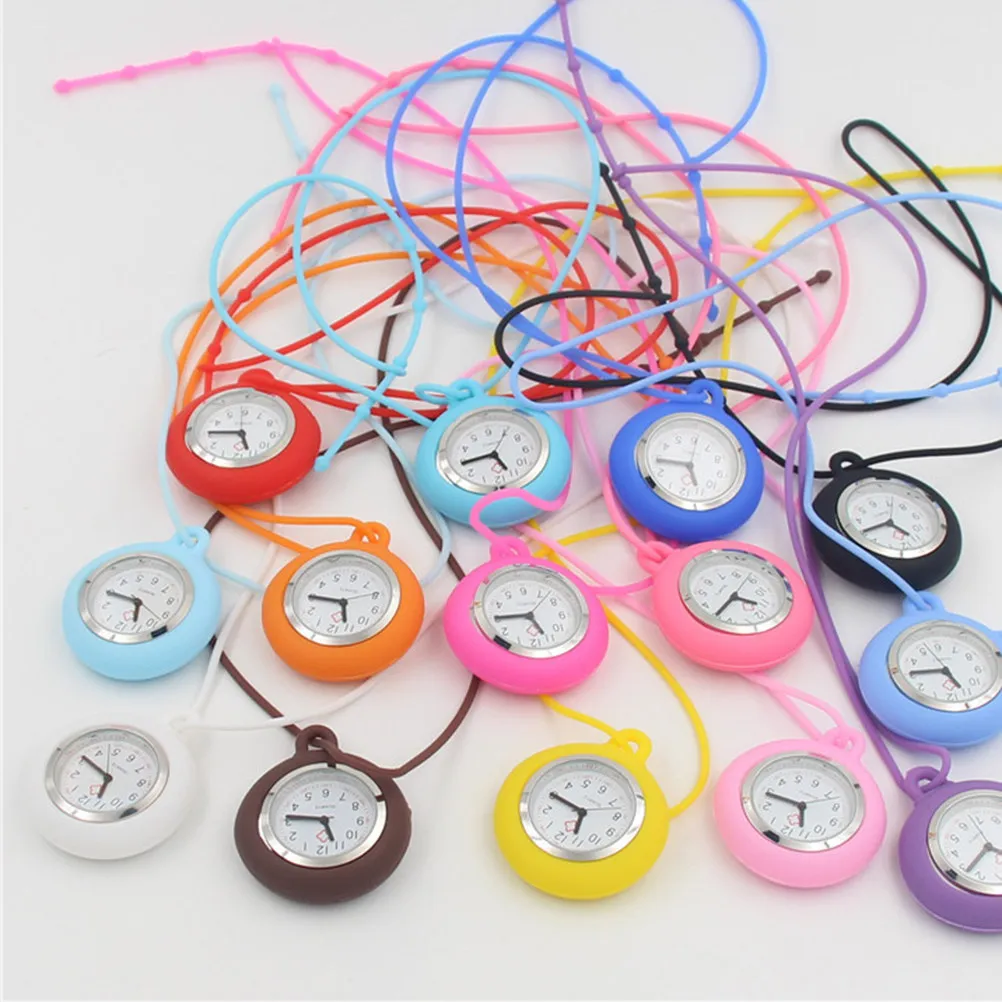 Unisex Silicone Nurse Watch Lightweight Portable Fob Pocket Watch for Nurses Paramedics Doctors Hospitals Outdoor Sports
