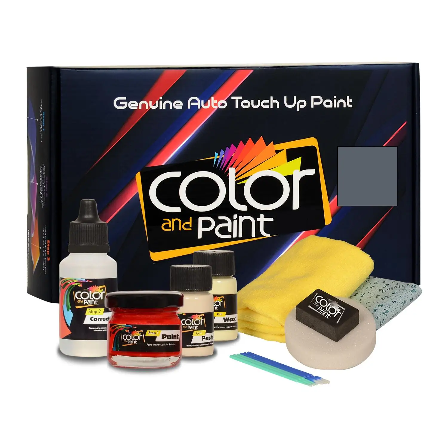 Couleurs et peinture compatibles avec Renault, peinture tactile automobile, ENCRE bleue, NACRE, MAT, 215.105, soins de base