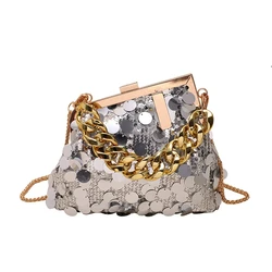 Handbags For Women PVC Sequins Chain Woven Bag Women Hollow Evening Bags Purses And Handbags