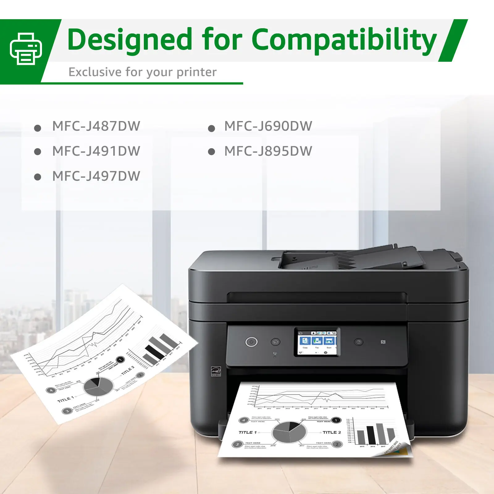 Tinta negra 3PK compatible con Brother LC3013 LC3011 MFC-J491DW J497DW MFC-J690DW