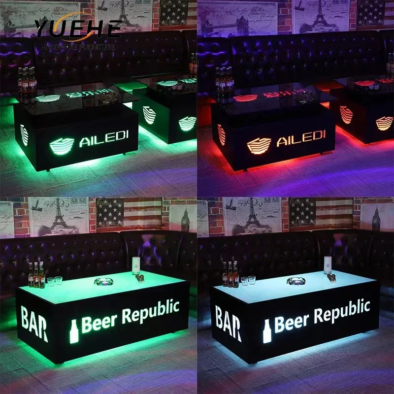 Móveis de bar legal/notclub/ktv/clube noturno/mesa de cubo led conjunto de sofá de móveis de narguilé mesa de peças centrais