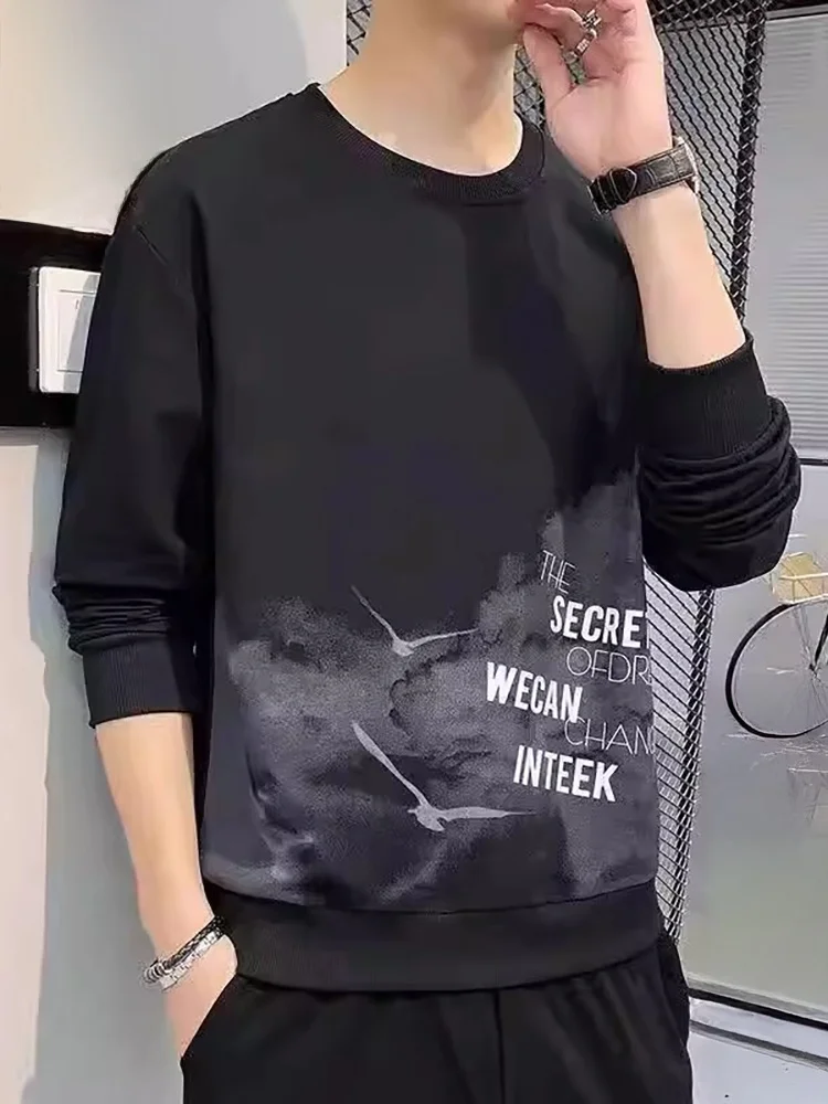 

Мужской свитшот с круглым вырезом и длинным рукавом, весенняя новинка, модный бренд, свободный крой, полиэстер, с защитой от сминания