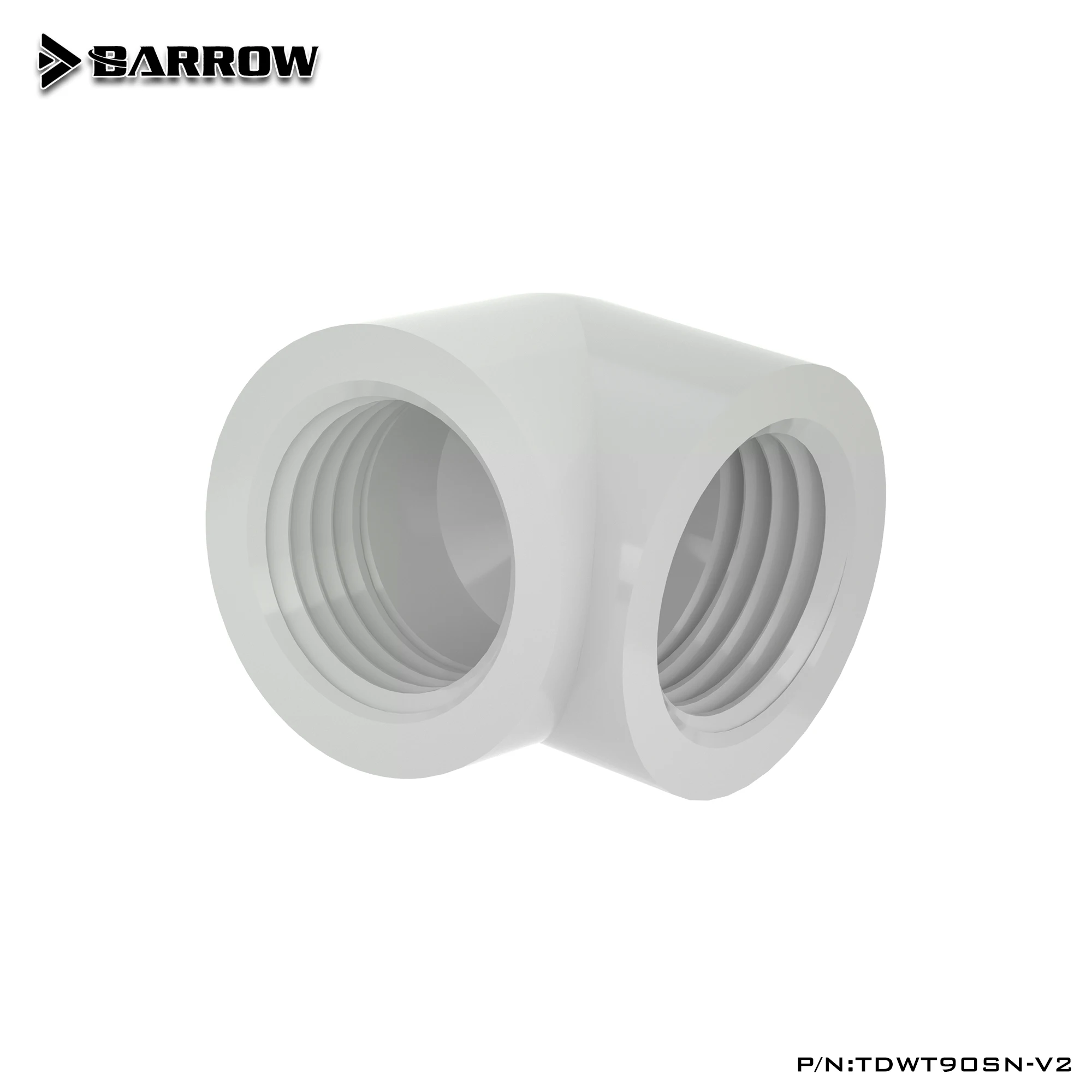Barrow 90-Grad-Buchse auf Buchse, Adapter für PC, Wasserkühlung, Fitting, Rohr, Schwarz/Silber/Weiß, TDWT90SN-V2