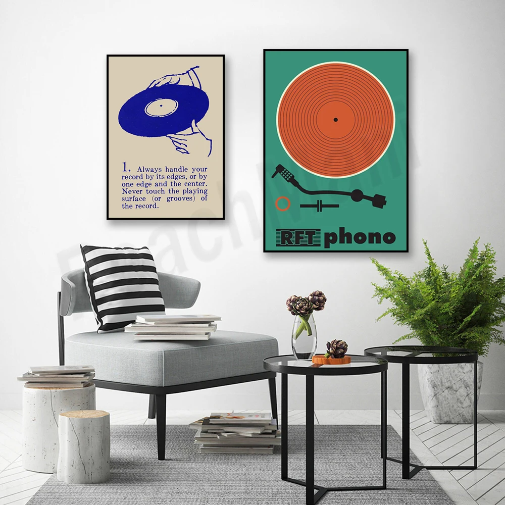 Bauhaus Record Player Print Vintage Turntable Music Poster, Vintage Groovy Print, Record Player Poster, Turntable Print, Vinyl