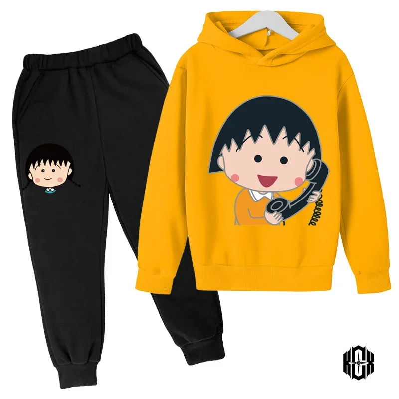 Chibi Maruko-chan Cartoon Children's Clothing Boy Children's Sportswear Clothing Spring and Autumn Fashion Sweatshirt Baby Suit