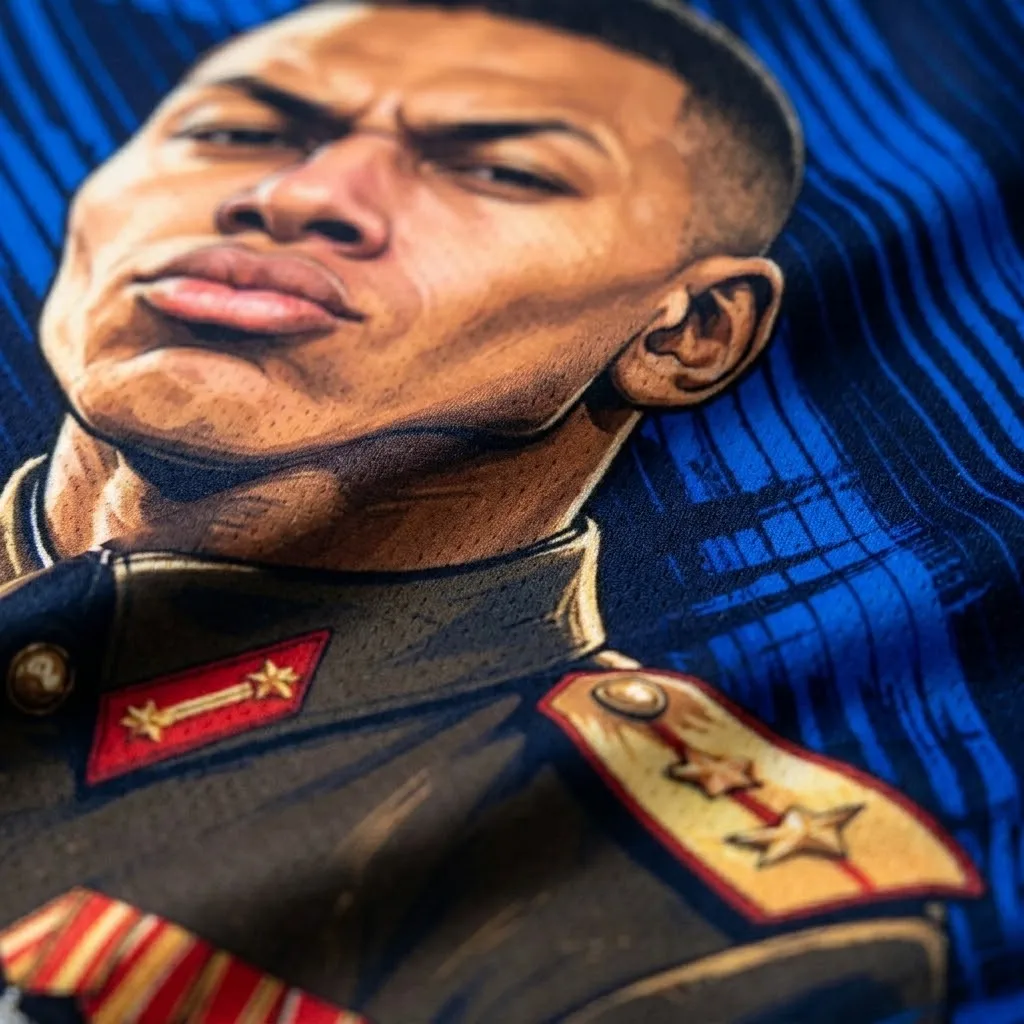 Kylian Mbappe Dictador Meme Graphic T-Shirt, 3D Digital Print, Breathable Quick Dry Football Jersey Tee, Y2K Funny Soccer Shirt
