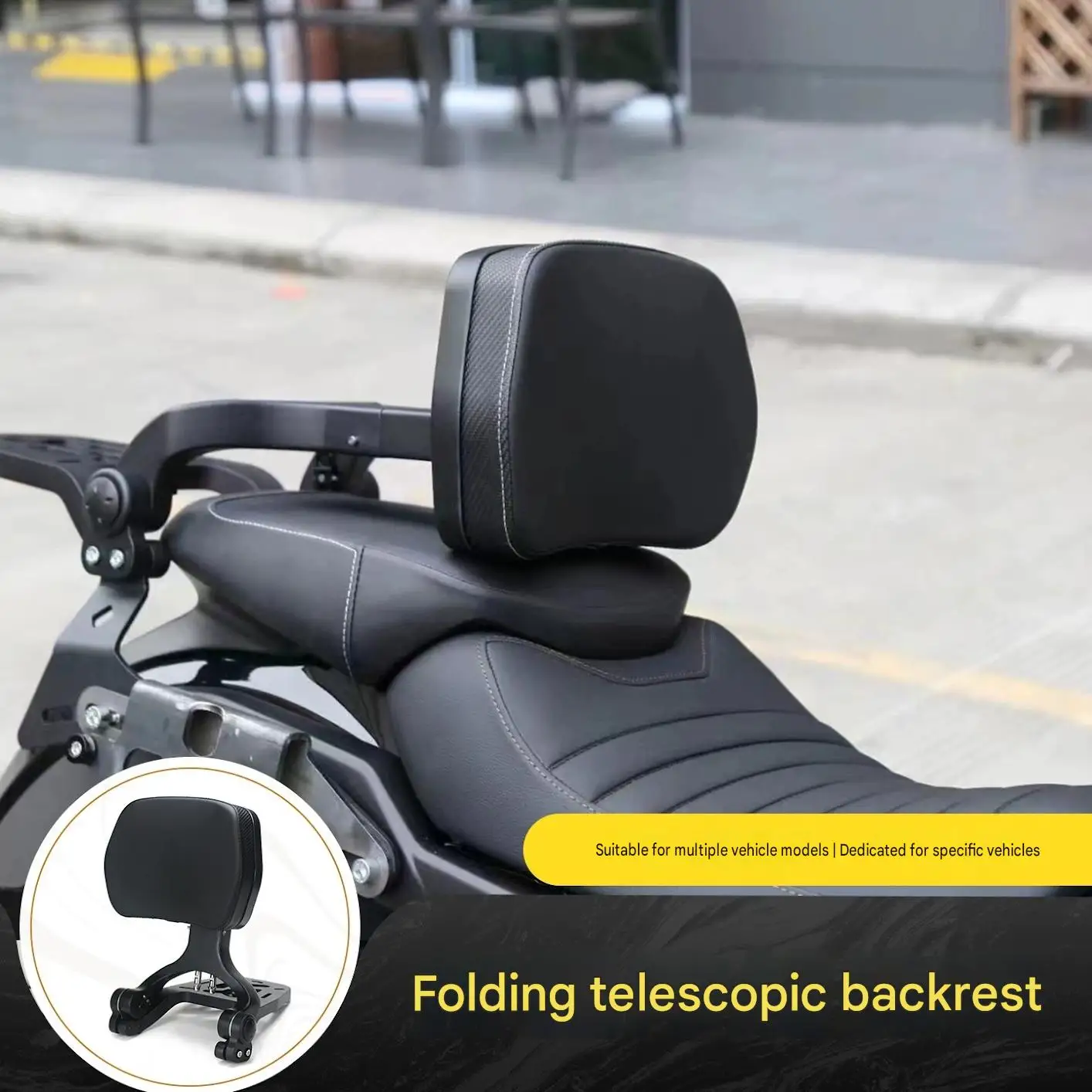 For QJMOTOR SRV400V2 Motorcycle Modification Accessories Set with Foldable Backrest Canvas Side Bags And Tail Box Customization