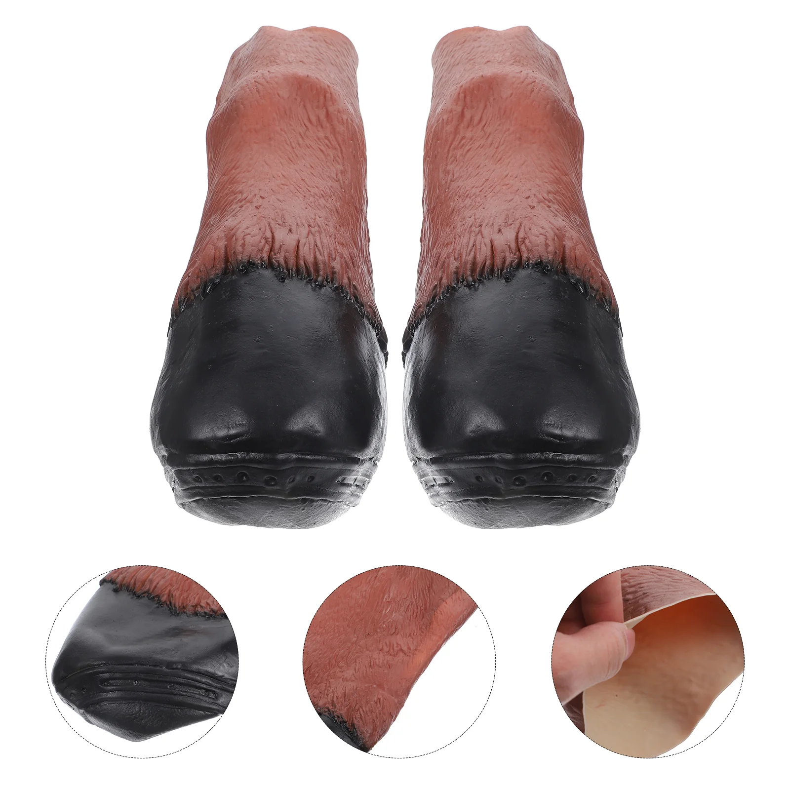 

Sheepskin Animal Gloves Costume Tail Halloween Horse Hooves for Cosplay Horseshoe