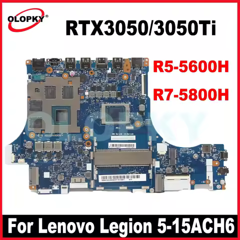 NM-D601 with CPU: R5-5600H R7-5800H GPU: RTX3050/3050Ti for Lenovo Legion 5-15ACH6 laptop motherboard 5B21C41692 5B21C41688