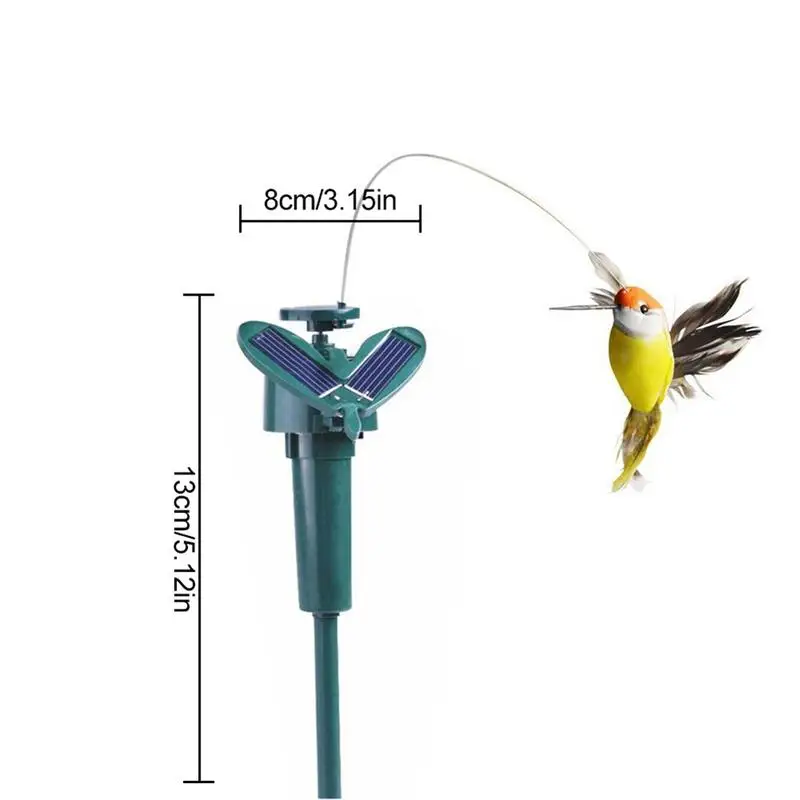 Lustige Solar rotierende Vogel Spielzeug fliegende Kolibri Power Vibration Vögel Pfahl fliegende flatternde Spielzeug für Garten dekoration