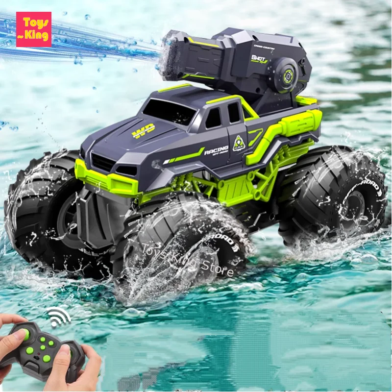

2.4G RC Self-absorbing Amphibious Climbing Car Stunt High-pressure Water Gun Dual Remote Control Off-road Vehicle Water Toys