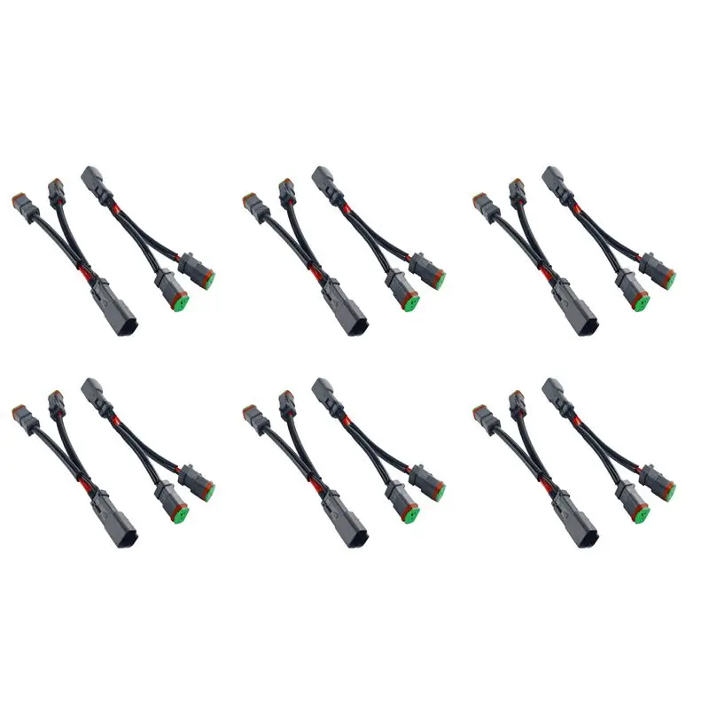 Durable 6X Y Type Leads Deutsch DT DTP 2 Pin Socket Adapter For LED Pod Work Light Retrofit Connectors Wiring Harness