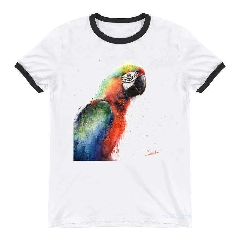 

2022 Hot Sale Tshirt Women Tropical Bird/Parrot/Toco Toucan Print T-Shirt Femme Harajuku Kawaii Clothes Funny T Shirt