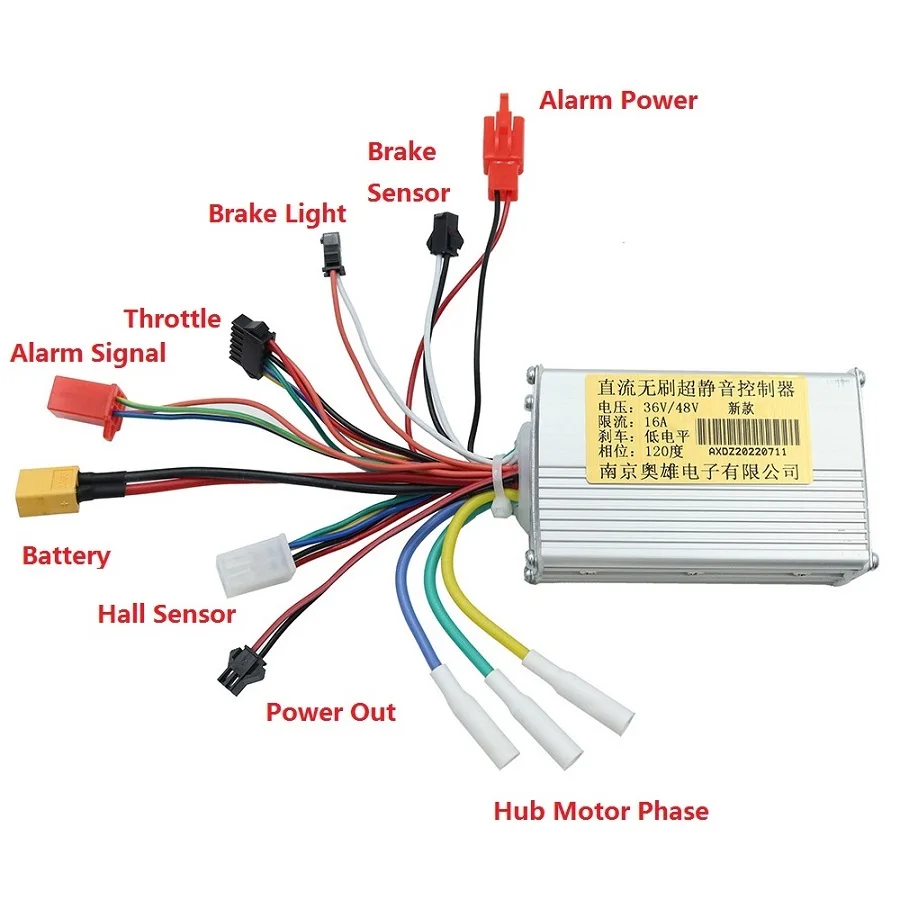 NJ-AOXIONG-Motor Controller with Acceleration Throttle Display, Electric Scooter, AX-HB02, 36V, 48V, 450W, 16A