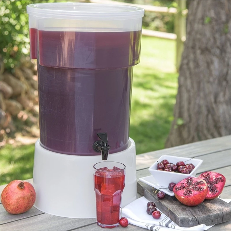 Portable Round Beverage Dispenser Insulated Container For Cold Drink Coffee Juice Outdoors Event Parties Portable PP KXRE