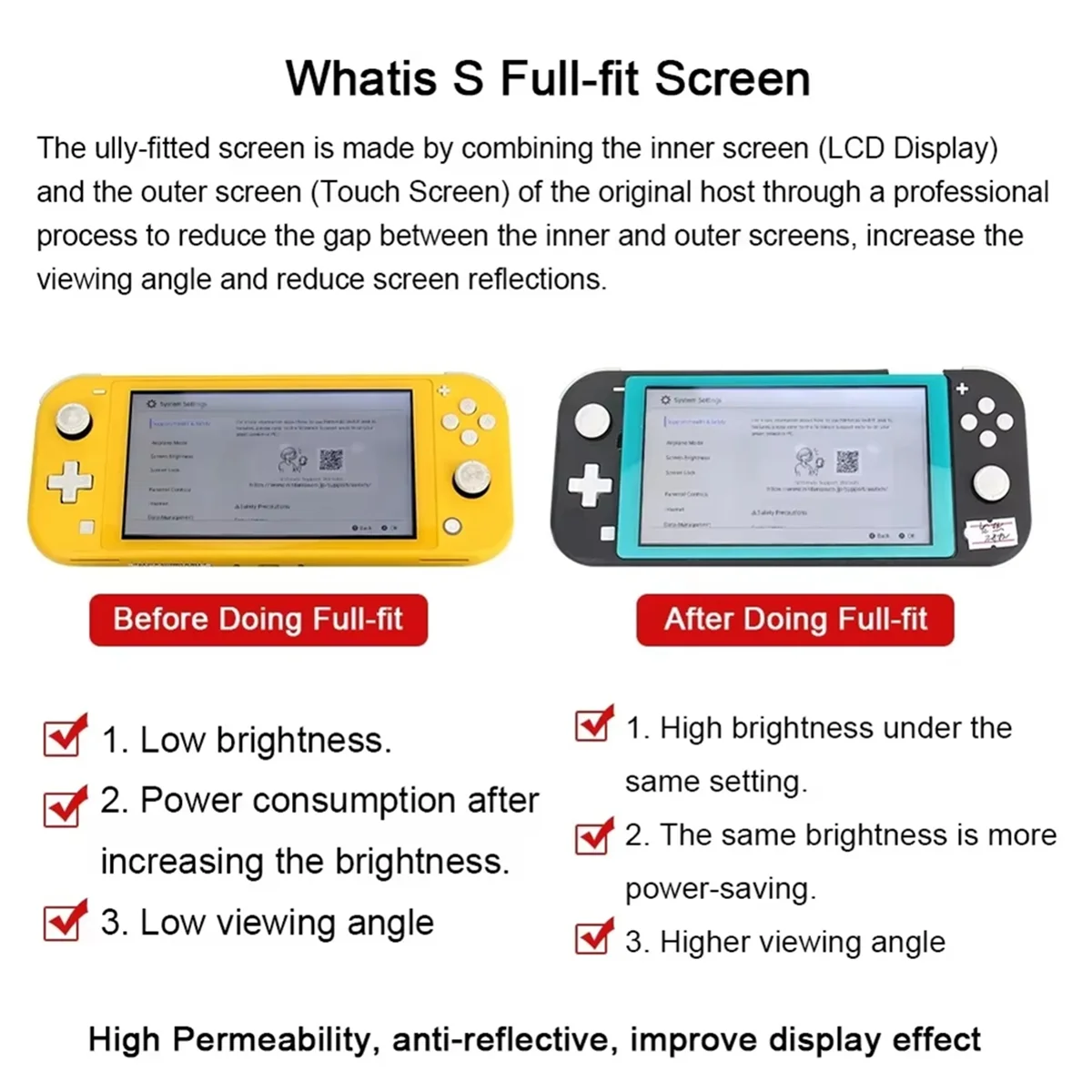 B04C-2-In-1 Ersatz-LCD-Display und Touchscreen-Baugruppe für Nintendo Switch Lite, passendes Bildschirm-Ersatz-Set B