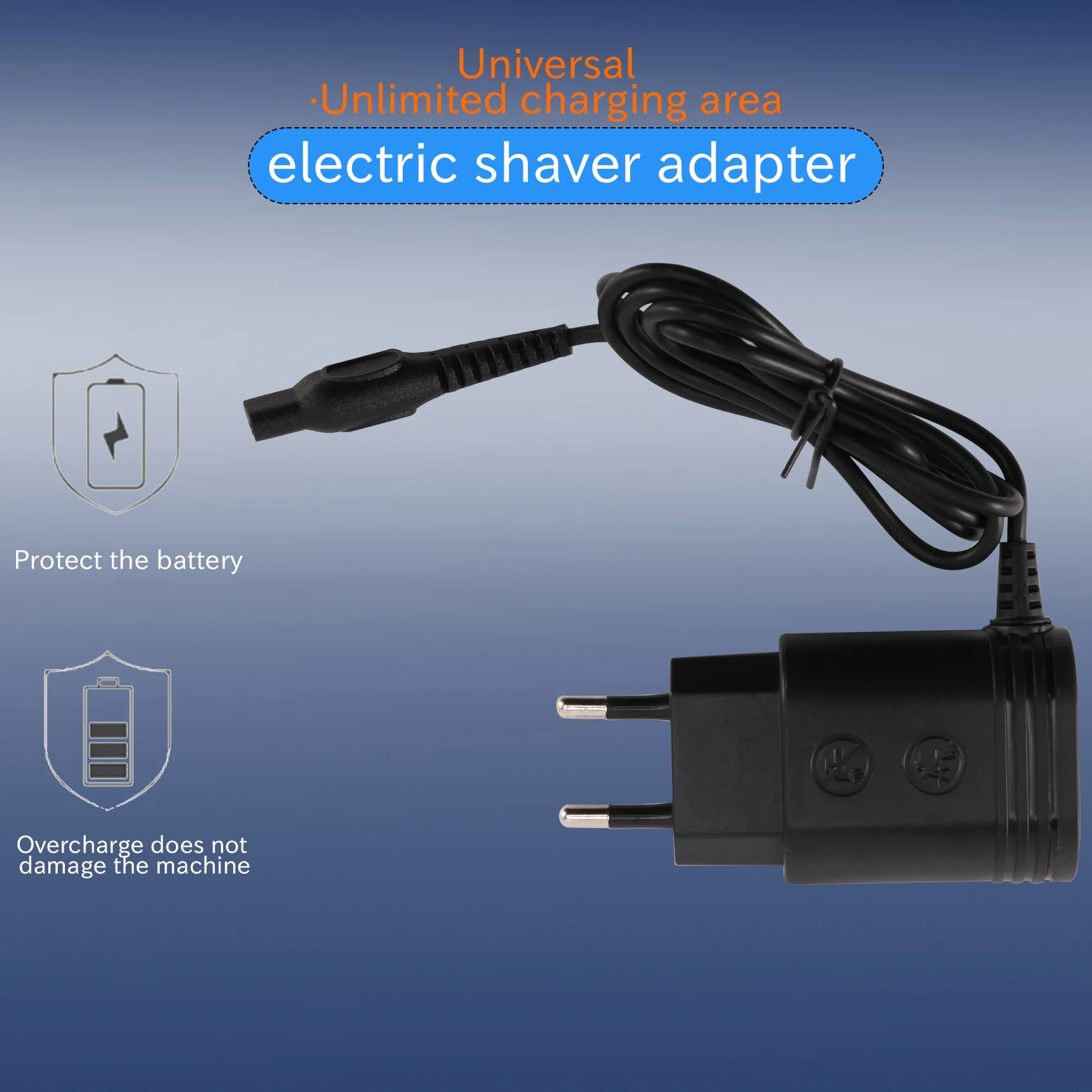 Carregador de barbear elétrico para Philips, EU Wall Plug, Adaptador de alimentação AC, Hq8505, 6070, 6075, 6090