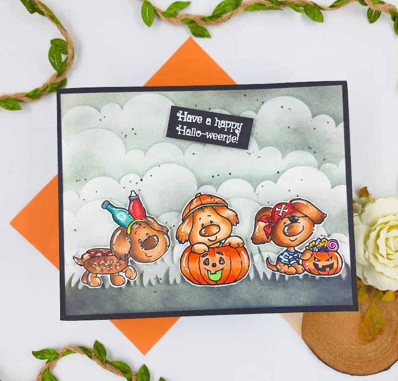 2024 sierpień nowe psy Halloween przezroczysty znaczek i wykrojniki do metalu zestawy Scrapbooking dla majsterkowiczów tworzenie kartek