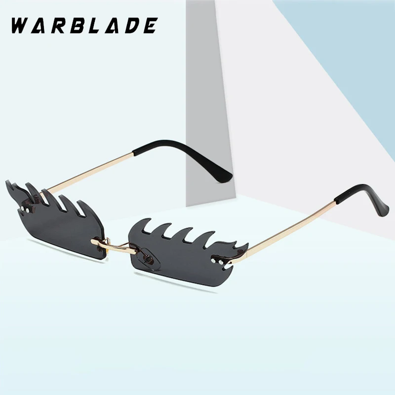 

Fashion Rimlesss Steampunk Women's Sunglasses Luxury Brand Design Men Sunglass Party Street Photography Wacky Y2K Eyewear UV400