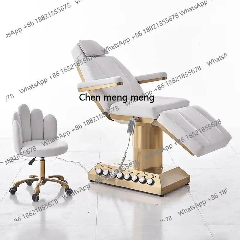 X Golden stainless steel electric beauty bed, special facial bed for foreign beauty salons
