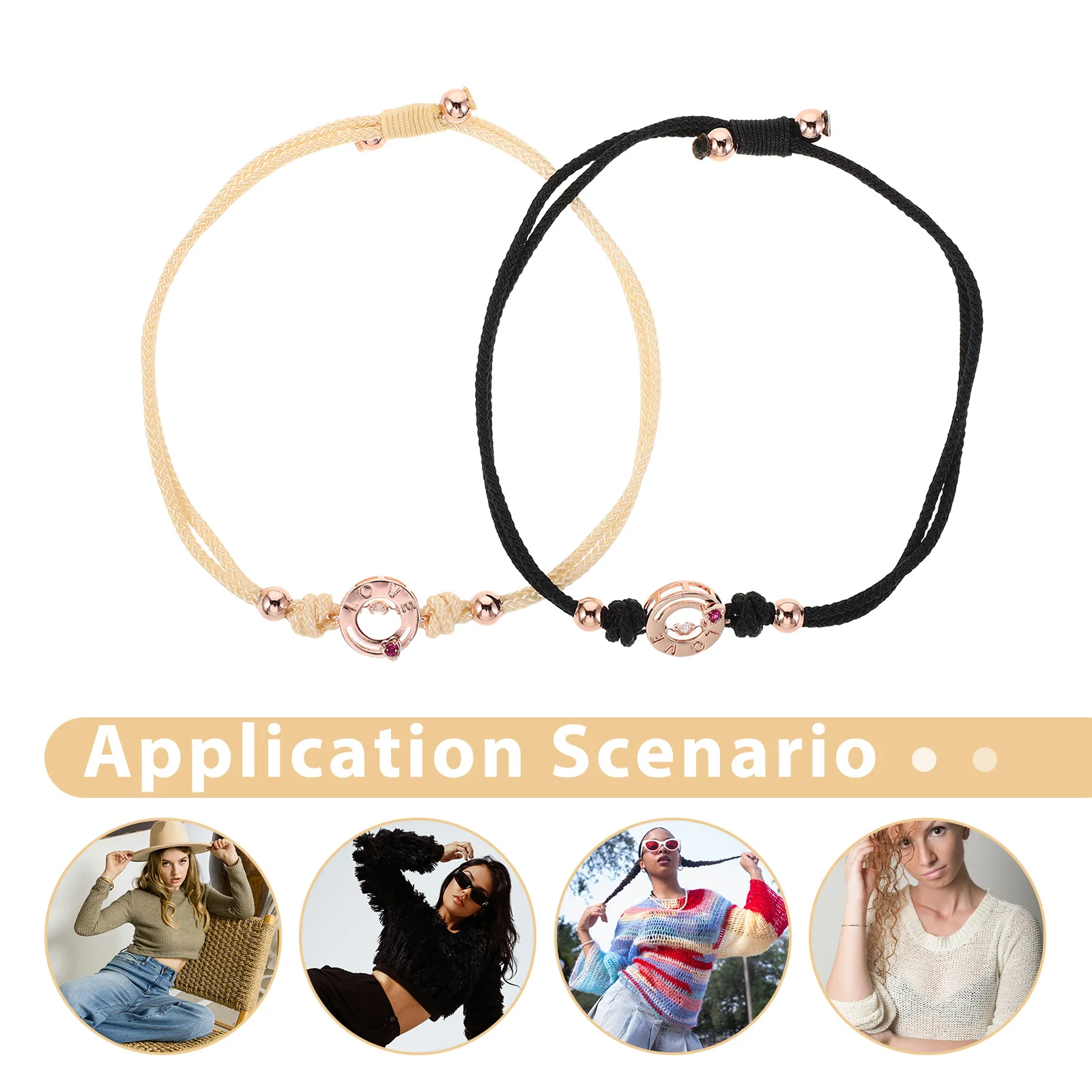 

5pcs 5 Pairs Couples Link Bracelets Engagement Jewelry Boyfriend for Touch Girlfriend Women Wrist Distant