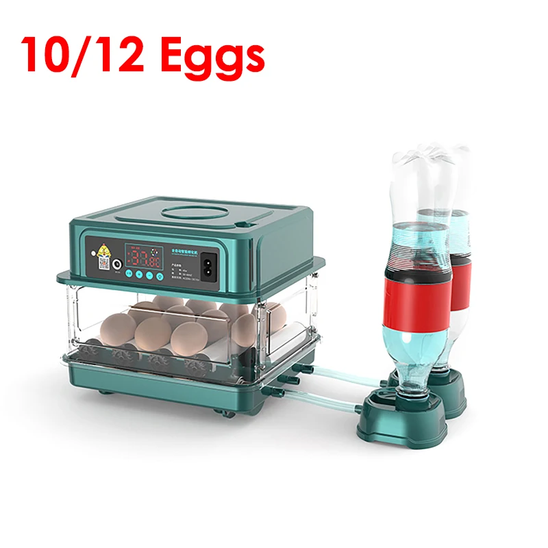 

10/12Eggs Automatic Turning Temperature Control Breeding Hatchery Brooder Poultry Hatching Machine for Chicken Birds Quail Duck