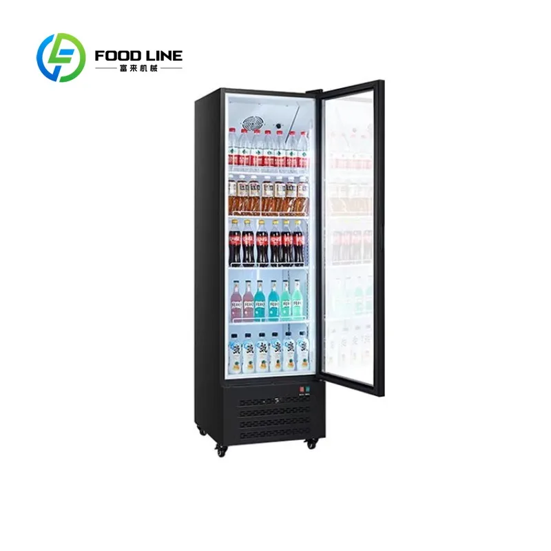 Réfrigérateur vertical à porte vitrée commerciale personnalisé, refroidissement efficace, grand espa