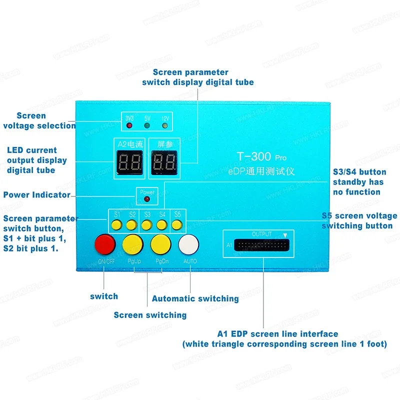 Newest Version Screen tester T-300 Signal eDP 3840*2160 LCD Panel Tester for laptop notebook and TV