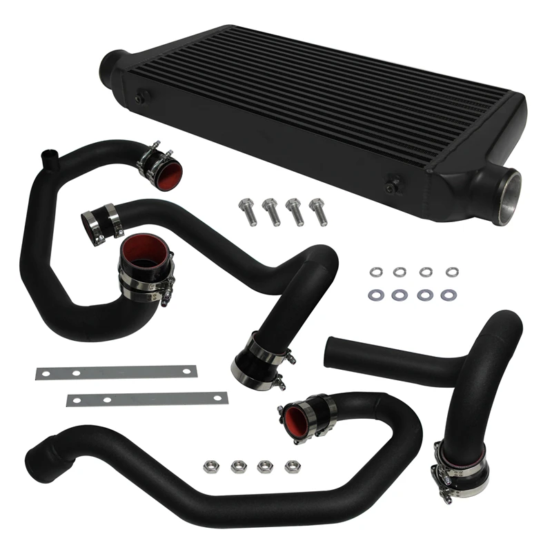 Upgrade Black Aluminum Front Intercooler Kit for Subaru Impreza GC8 WRX STI 2.0L Turbo EJ20 1996-2000