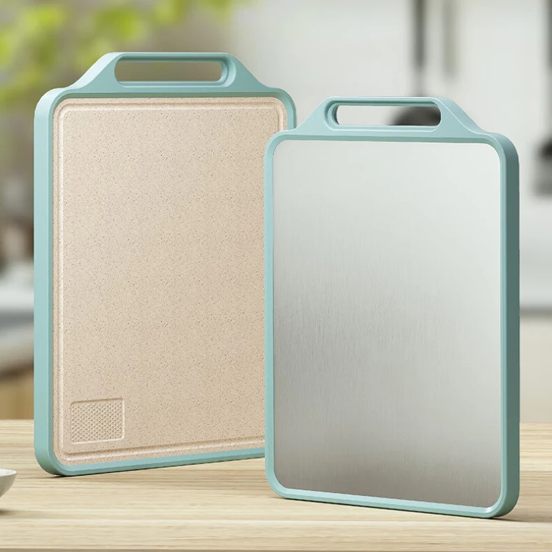 

Double - Sided Cutting Board Stainless Steel Household Kitchen Cutting Non - Slip Multi - Function Thick Durable Cutting Board