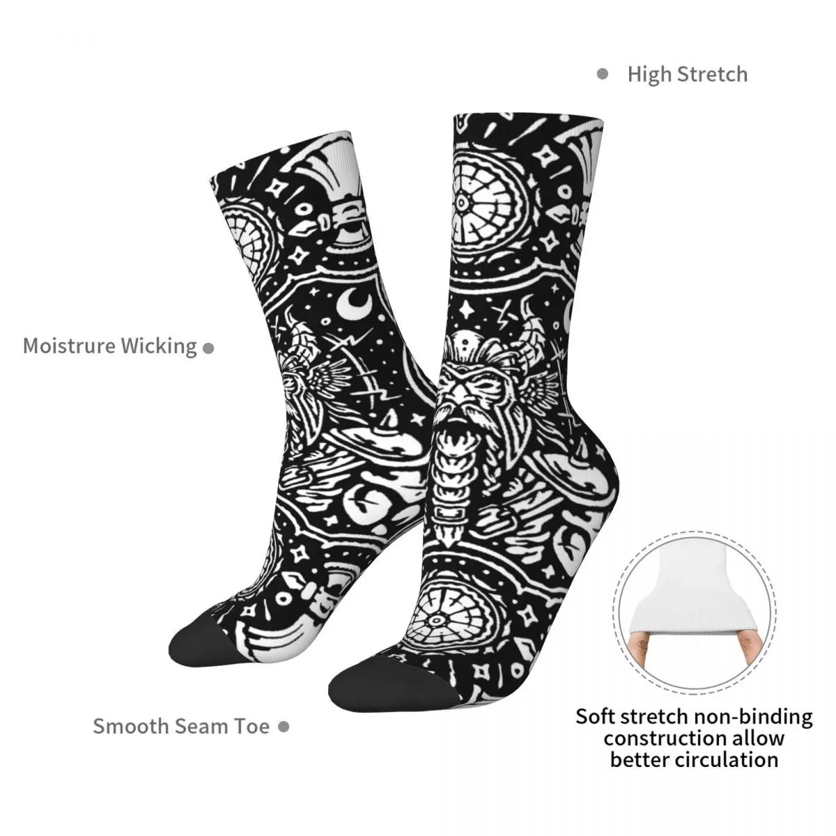 Norse Warrior Viking Warrior Men Women Socks Windproof Novelty Spring Summer Autumn Winter Stockings Gift