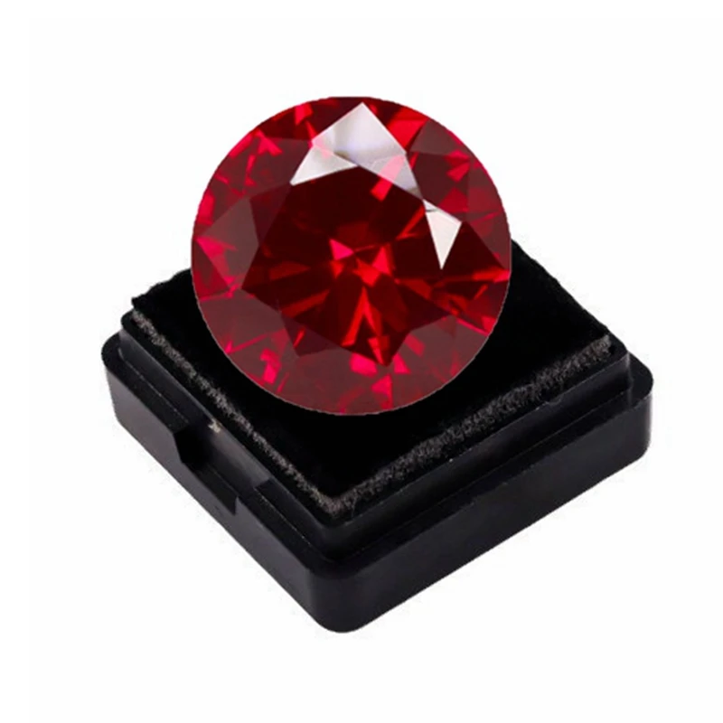 Huge Cut Ruby Gem Round Cut 15.0mm/20.0mm/25.0mm Stone Pass UV Test for Mohs Hardness Gems for Stone Collection/Display