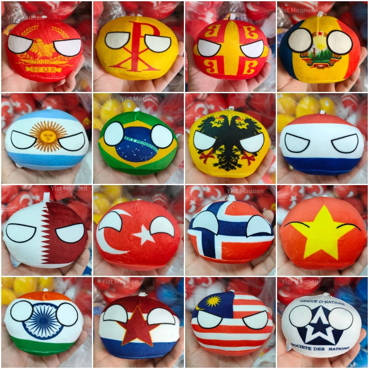 Brinquedos Country Ball Plush para Crianças, Pingente Polandball, Countryball, Boneca Recheada, Presente de Natal, 70 Estilos, 10cm