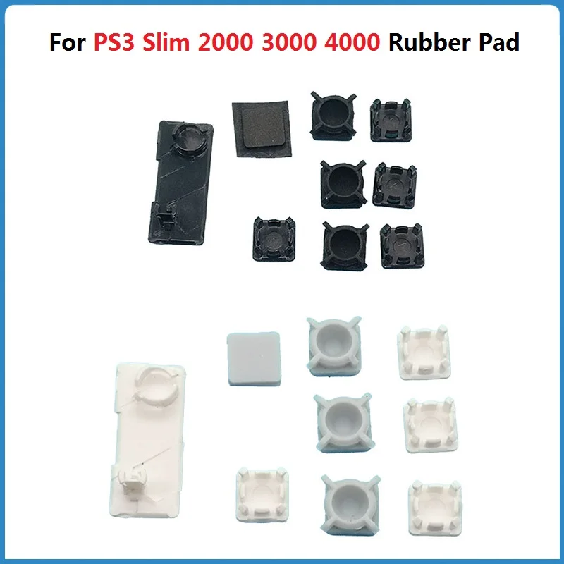 For PS3 Slim 2000 3000 4000 Rubber Boot Pad Feet For Sony Playstation 3 Silm  Controller Plastic Button Screw Hole Cap Set