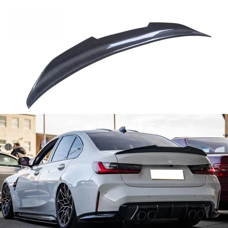 

Для BMW 3 серии G20 G28/G80 M3 PSM стиль из настоящего углеродного волокна, задний спойлер, крыло багажника 2019-2024
