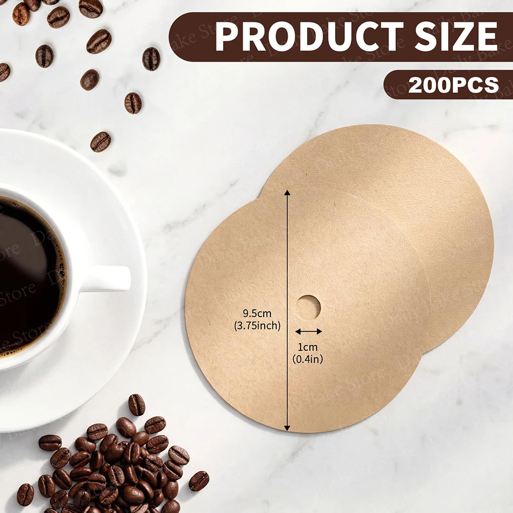 Percolator Coffee Paper Filters, 3.75in Disc Unbleached Disposable Coffee Filter, Fits Percolator Coffee Pot and Flat Baskets
