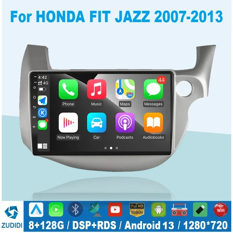 

2 din Android 13 Car Radio Carplay For HONDA FIT JAZZ 2007-2014 Multimedia Video Player Mirror Connection Split Screen Head unit