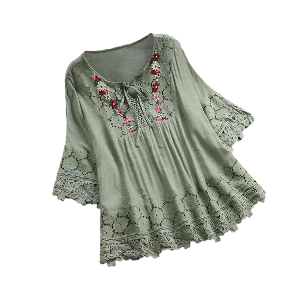 Vintage Womens Top - Made With Fabric For Long-lasting Comfort Family Blouse 5 Occasions Outdoors V-Neck Shirt