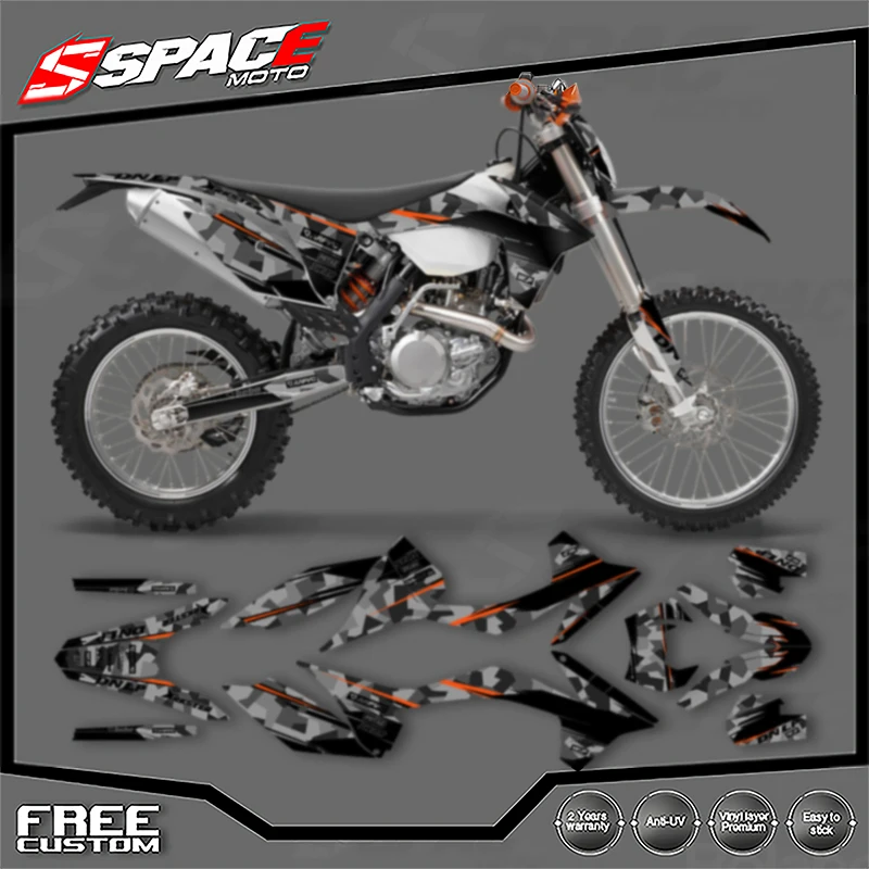 

SPACE Custom Motorcycle Graphics Background Decal for KTM 2012 2013 EXC 2011 2012 SX SXF 125 250 300 450 Decals Stickers Kits 08
