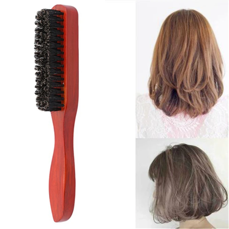 Natural Boar Bristle Brush Comb Anti-Static Hairdressing Hair Styly Comb Curly Hair Modeling Wood Men/Woman Hairbrush Tool 1PC