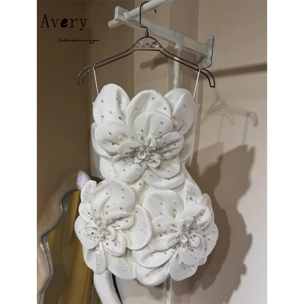 

Avery Customized White Floral Skirt Spaghetti Straps Elegant Evening Dresses for Woman Luxury Evening Dress 2026 Woman Party New