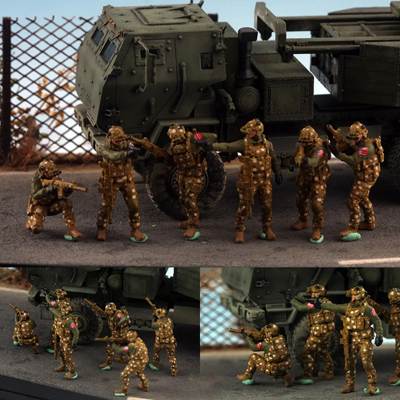 1:72 Scale เรซิ่น US Navy SEALs กองกําลังพิเศษ 6 สมาชิกกลุ่มฉากอุปกรณ์เสริมรุ่นผู้ใหญ่ของเล่นคลาสสิกของขวัญจอแสดงผลแบบคงที่