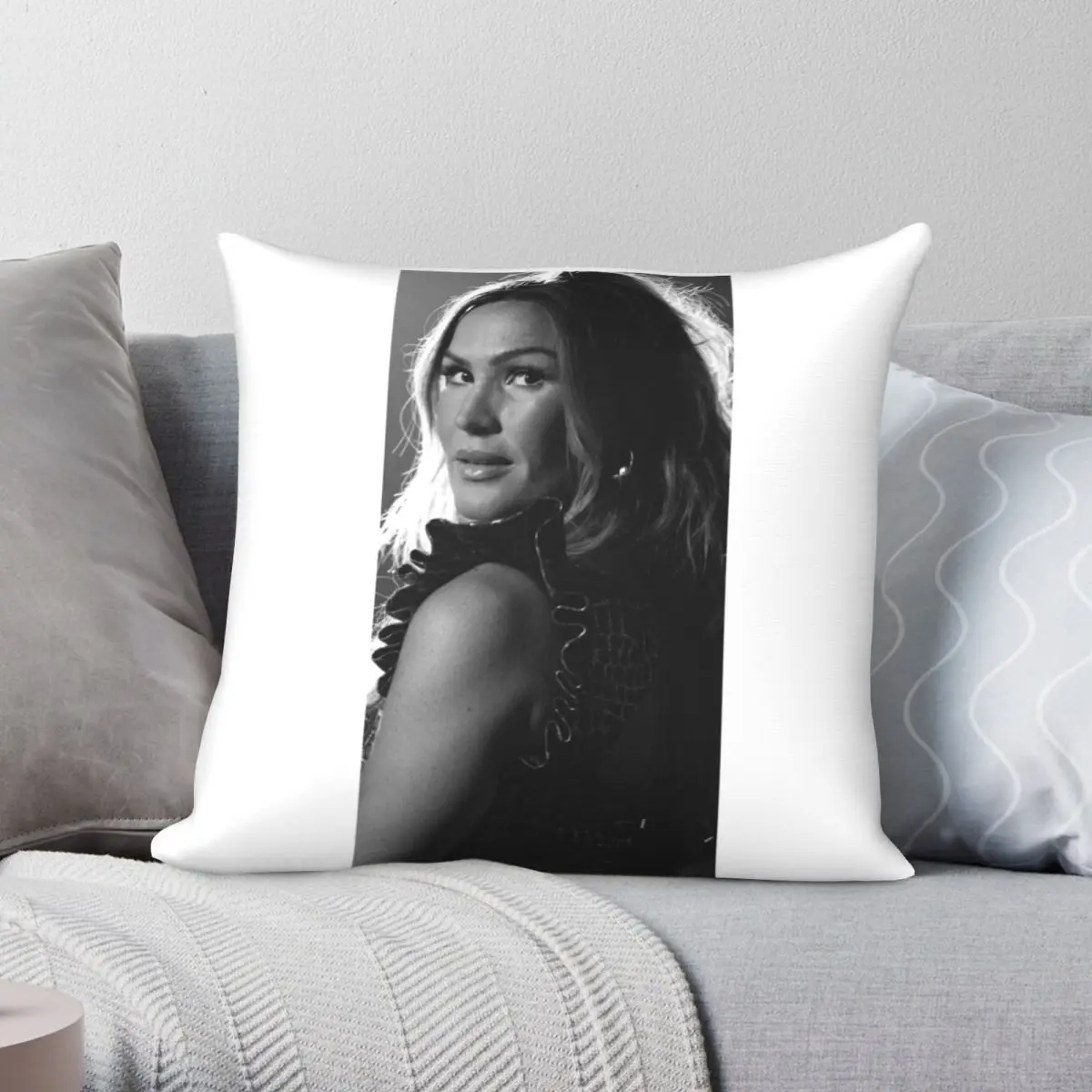 

Vitaa Black And White Portrait Square Pillowcase Polyester Linen Velvet Pattern Zip Decor Pillow Case Sofa Cushion Cover