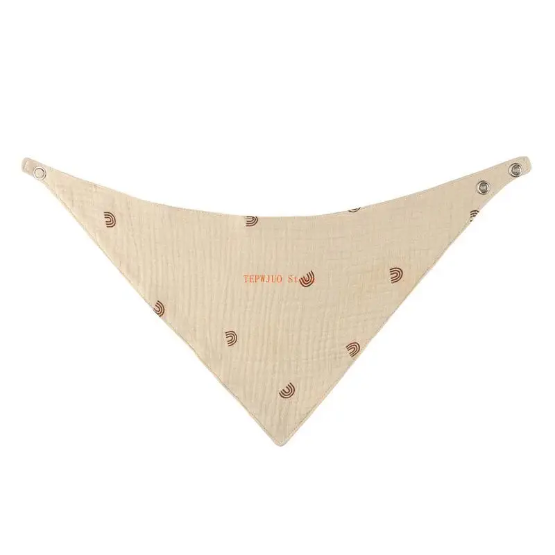 U50F 5Pcs Feeding Drool Bibs Cotton Newborn Button Soft for Triangle Towel Baby