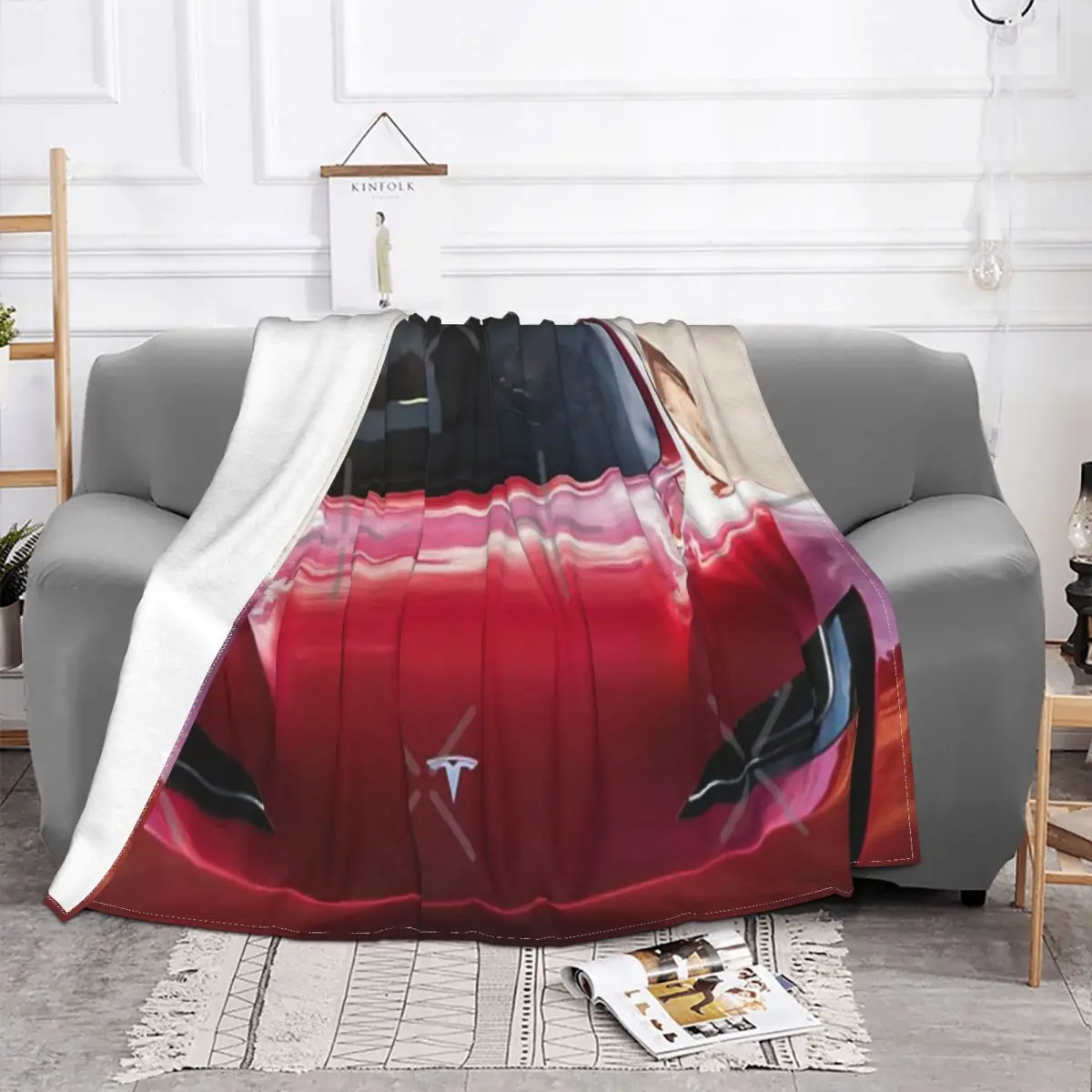 Tesla Roadster-Manta a cuadros con capucha para cama, colcha de pícnic para cama, nuevo modelo 2023