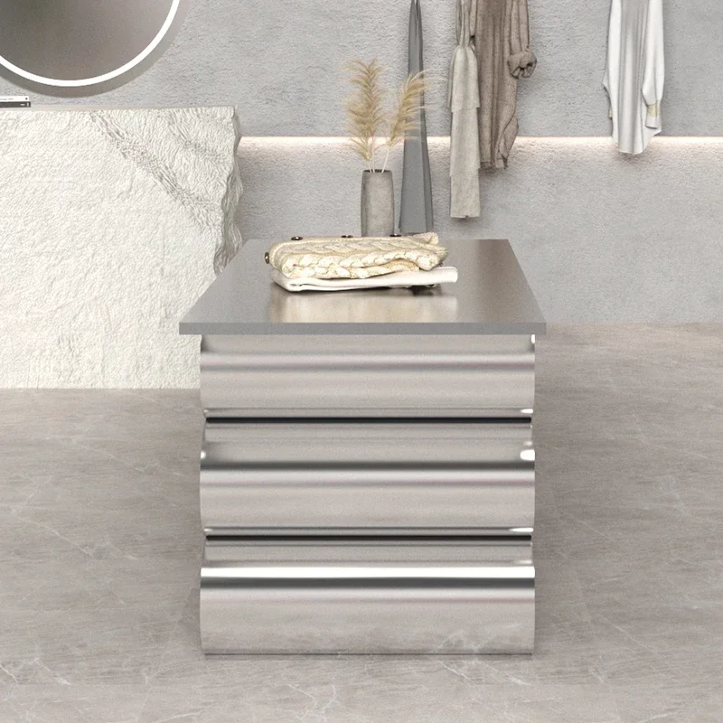Stainless steel brushed display table Women's clothing store display table Product display table