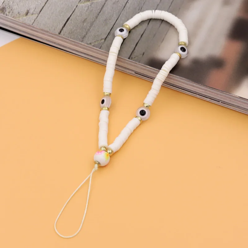 Böhmische bunte Telefonkette mit bösen Blick-Perlen, Charm-Schmuck für Frauen, Geschenke für Freundinnen, Anti-Verlust-Telefonband, handgefertigtes Lanyard-Zubehör. – Detail 9